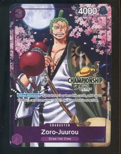 Zoro-Juurou (Event Pack Vol. 5) OP05-067 One Piece PROMO GOLD CHAMPIONSHIP - Image 1