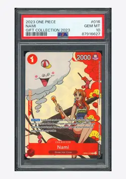 One Piece PSA 10 Nami R Promo 2022 OP01-016 Gift Collection English - Image 1