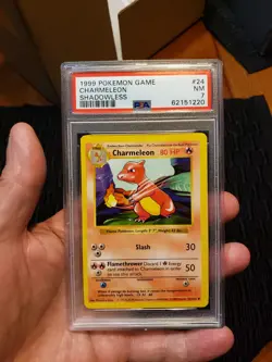 1999 Pokemon Game shadowless CHARMELEON 24/102 Card PSA 7 - Image 1