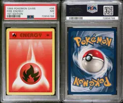 PSA 7 Fire Energy 98/102 1st Edition Base Set 1999 Pokemon Card - Image 3