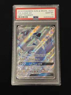 Lugia GX 207/214 Lost Thunder Full Art PSA Graded 10 Pokemon Trading Card Game - Image 1