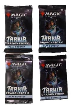 Magic the Gathering Tarkir Dragonstorm Play Booster 4 Packs of 14 cards NEW - Image 1
