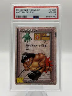 1999 Nintendo Donkey Kong Card Game Japanese Kaptain Skurvy #K1005 PSA 8 - Image 1