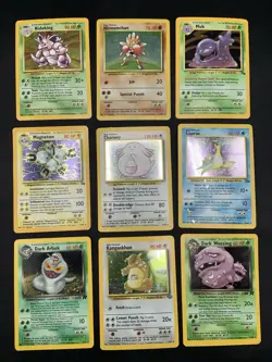 Vintage Rare Holo Pokemon Card Lot- Fossil Jungle Rocket Base Set Nidoking MP/HP - Image 1