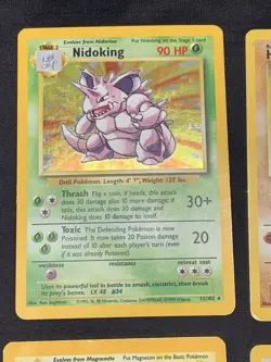 Vintage Rare Holo Pokemon Card Lot- Fossil Jungle Rocket Base Set Nidoking MP/HP - Image 2