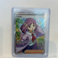 Pokemon TCG Stellar Crown Lacey Full Art Ultra Rare Holo Trainer Card 166/142 - Image 1