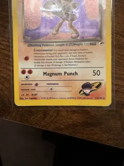 Pokemon TCG Rockets Hitmonchan Holo Rare Card 11/132 Gym Heroes - Image 3