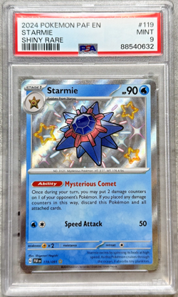 Pokemon Card Starmie Shiny Holo Rare PSA 9 Mint, Paldean Fates #119, 2024 - Image 1