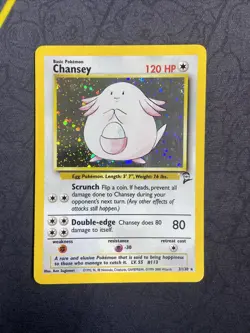 Pokemon TCG Chansey Base Set 2 Holo Unlimited Rare Card 3/130 NM - Image 1