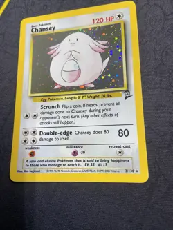 Pokemon TCG Chansey Base Set 2 Holo Unlimited Rare Card 3/130 NM - Image 5
