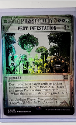 2024 MTG Magic the Gathering Breaking News Poster Showcase Foil Pest Infestation - Image 1