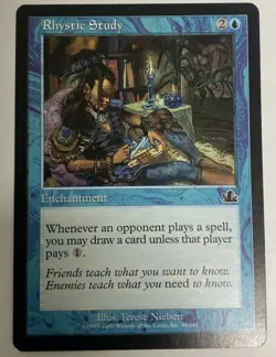 MTG Magic Rhystic Study Prophecy 45/143 LP - Image 1