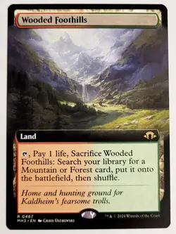 MTG Wooded Foothills (Extended Art) - Modern Horizons 3 - NM - Image 1
