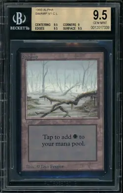 1993 Magic The Gathering MTG Swamp V1 Alpha Limited Edition BGS 9.5 GEM MINT - Image 1