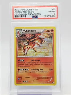 CHARIZARD 2013 POKEMON LEGENDARY TREASURES RADIANT RARE 19/113 PSA 8 Q0004 - Image 1