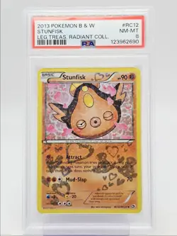 STUNFISK 2013 POKEMON LEGEND TREASURES RADIANT UNCOMMON RC12/RC25 PSA 8 Q0004 - Image 1