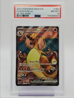 CHARIZARD EX 2023 POKEMON S&V 151 ULTRA RARE HOLO 183/165 PSA 8 Q0004 - Image 1