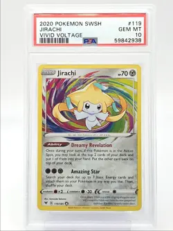 JIRACHI 2020 POKEMON SWSH VIVID VOLTAGE AMAZING RARE 119/185 PSA 10 Q0176 - Image 1