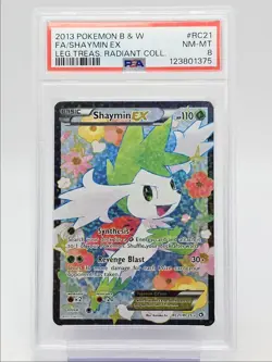 SHAYMIN EX 2013 POKEMON LEGENDARY TREASURES ULTRA RARE RC21/RC25 PSA 8 Q0004 - Image 1