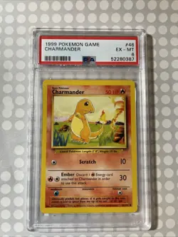1999 Pokemon Game Charmander PSA 6 Ex-MT - Image 1