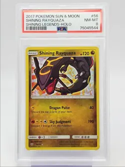 SHINING RAYQUAZA 2017 POKEMON SHINING LEGENDS HOLO RARE 56/73 PSA 8 Q0004 - Image 1