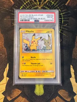 Pokemon Pikachu SM162 Promo Holo PSA 8 - Image 1