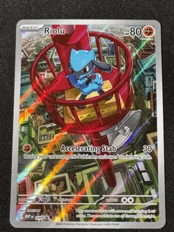 2025 Pokemon Mega Evolution Black Star Promo Full Art Holo Riolu 010 - NM - Image 1