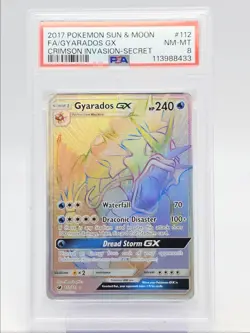 GYARADOS GX 2017 POKEMON CRIMSON INVASION SECRET RARE 112/111 PSA 8 Q0004 - Image 1