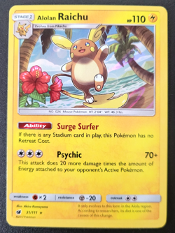 Pokemon Crimson Invasion Alolan Raichu Holo Rare 31/111 NM/M Condition - Image 1
