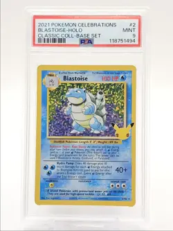 BLASTOISE 2021 POKEMON CELEBRATIONS CLASSIC BASE SET RARE 2/102 PSA 9 Q0004 - Image 1