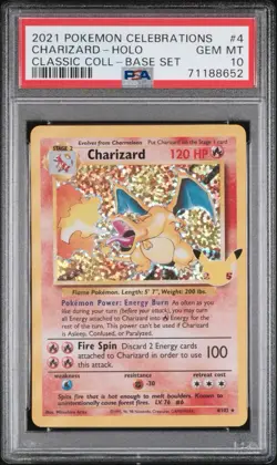 PSA 10 Charizard 4/102 Pokemon Celebrations Classic Collection Base Set Holo - Image 1