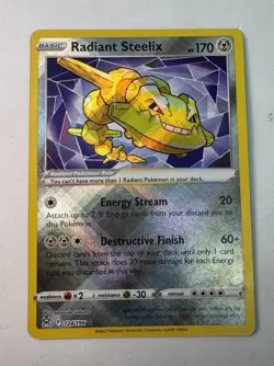 Radiant Steelix 124/196 Swsh11: Lost Origin Holo Pokemon TCG 2022 - Image 1