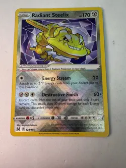 Radiant Steelix 124/196 Swsh11: Lost Origin Holo Pokemon TCG 2022 - Image 3