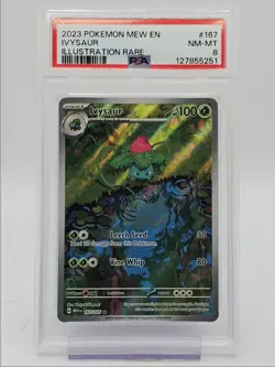 IVYSAUR 2023 POKEMON S&V 151 ILLUSTRATION RARE FULL ART 167/165 PSA 8 Q0004 - Image 1