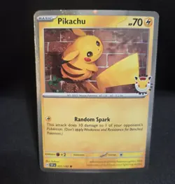 Pikachu Pokemon 30th Anniversary Holo Promo 051/162 FULL WHOLE SWIRL 🌀💫 - Image 4