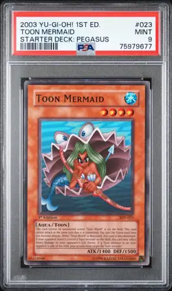 Yu-Gi-Oh! TCG Starter Deck Pegasus 1st Edition Toon Mermaid SDP-023 PSA 9 - Image 1