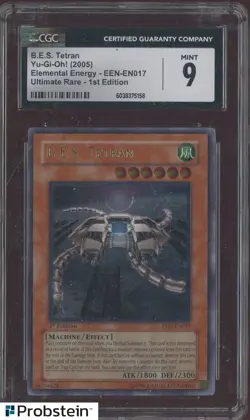 2005 Yu-Gi-Oh! EEN Ultimate Rare 1st Edition B.E.S. Team CGC 9 MINT - Image 1