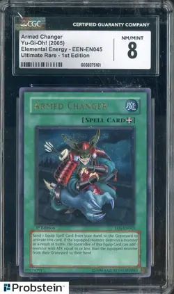 2005 Yu-Gi-Oh! EEN Ultimate Rare 1st Edition Armed Changer CGC 8 NM-MT - Image 1
