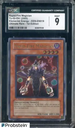 2005 Yu-Gi-Oh! EEN Ultimate Rare 1st Edition Rapid-Fire Magician CGC 9 MINT - Image 1