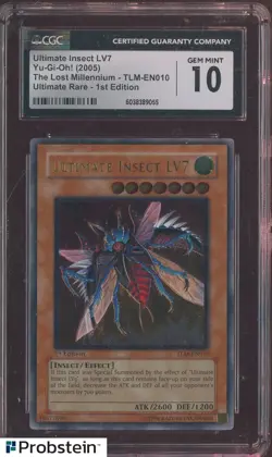 2005 Yu-Gi-Oh! TLM Ultimate Rare 1st Editon Ultimate Insect LV7 CGC 10 GEM MINT - Image 1