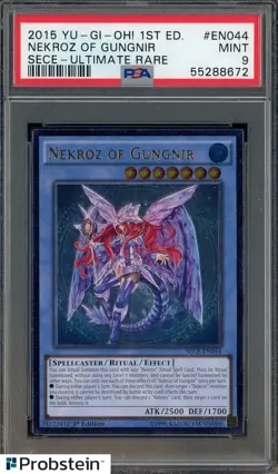 2015 Yu-GI-Oh! 1st Ed SECE Ultimare Rare #EN044 Nekroz of Gungnir PSA 9 - Image 1