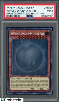 2022 Yu-Gi-Oh! 1st Edition Ghost/Past The Winged Dragon Of Ra Sphere Mode PSA 9 - Image 1