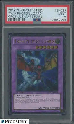 Yu-Gi-Oh! 1st Edition ORCS Ultimate Rare TCG #EN039 Twin Photon Lizard PSA 9 - Image 1