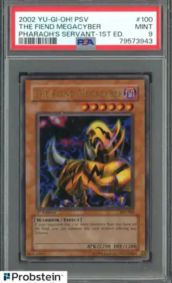 2002 YU-GI-OH! PSV-PHARAOH'S SERVANT 1ST ED #100 THE FIEND MEGACYBER PSA 9 - Image 1