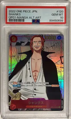 2022 One Piece OP-01 Shanks Manga Alt Art PSA 10 JP - Image 1
