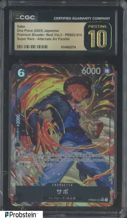 2025 One Piece Japanese PRB02 Alternate Art SR #014 Sabo CGC 10 PRISTINE - Image 1