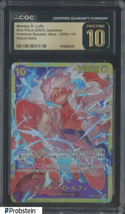 2024 One Piece Japanese OP05 Super Rare #119 Monkey D. Luffy CGC 10 PRISTINE - Image 1