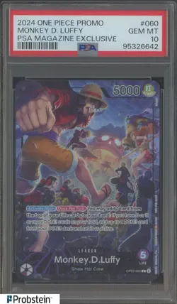 2024 One Piece Promo PSA Magazine Exclusive #060 Monkey D. Luffy PSA 10 GEM MINT - Image 1