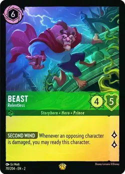 Beast Relentless 70/204 Cold Foil Rise of the Floodborn Legendary Disney Lorcana - Image 1