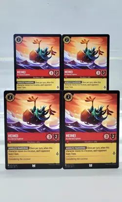 Disney Lorcana HeiHei - Accidental Explorer 107/204 4 Cards Playset Into the Ink - Image 1